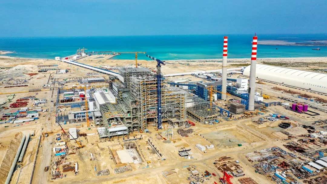 Hassyan power plant coal storage yard in Dubai