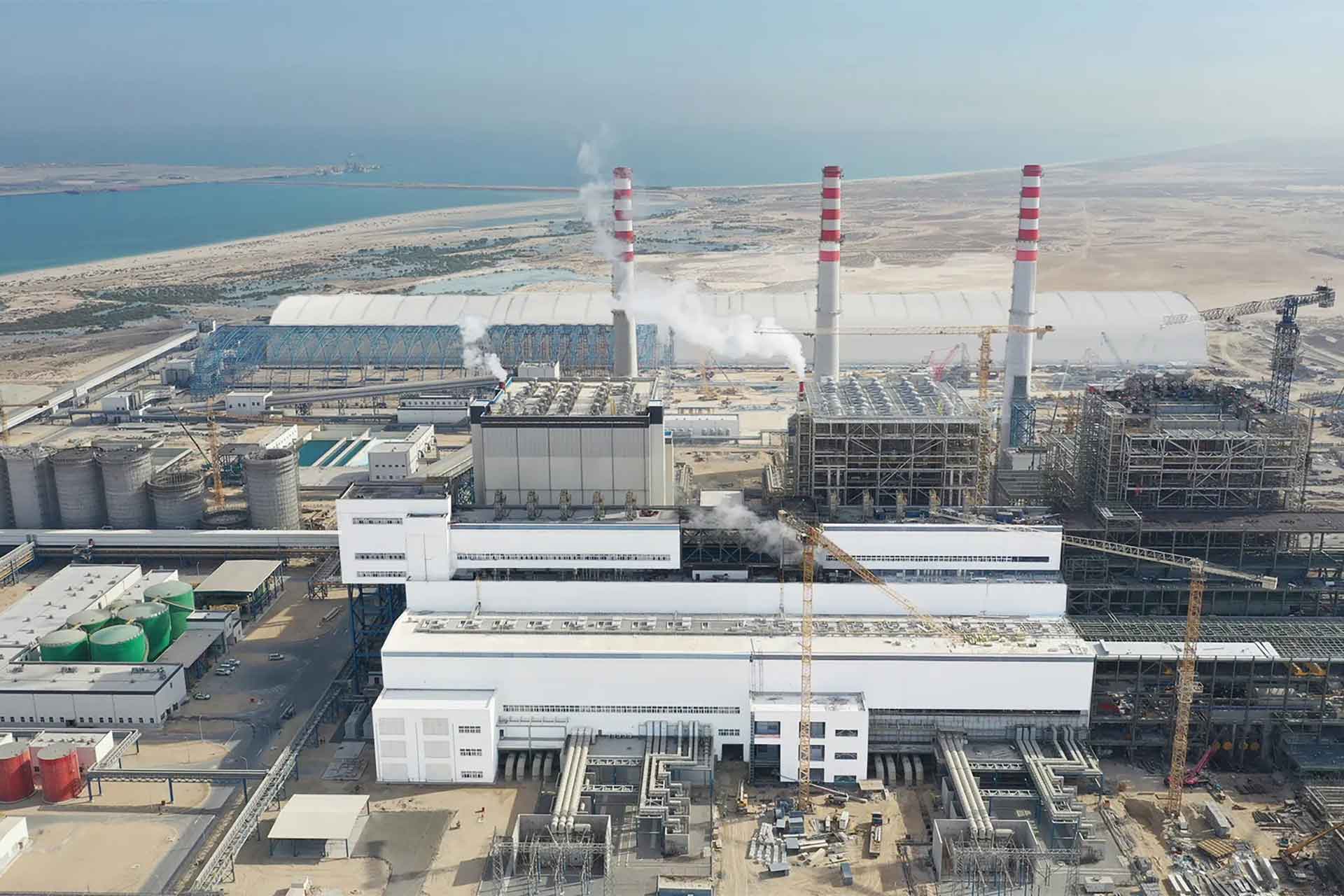 Hassyan power plant coal storage yard in Dubai