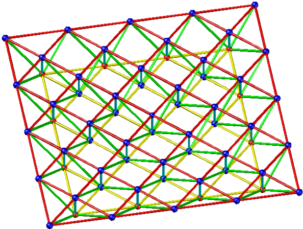 Two-way orthogonal inclined grid