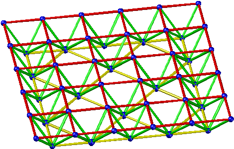 Checkerboard-shaped quadrangular pyramid grid