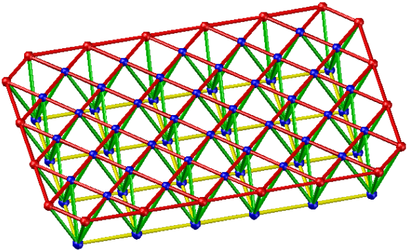 Inclined quadrangular pyramid grid