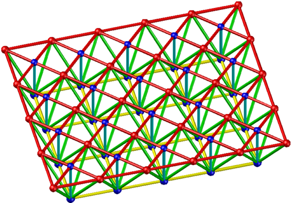 Star-shaped quadrangular pyramid grid